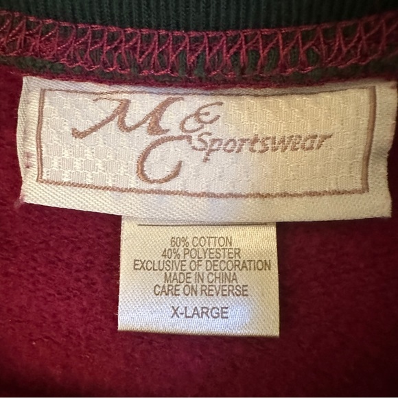 Vintage Women's Christmas Tree Maroon Sweater M&C Sportswear Size XLarge - Picture 4 of 7